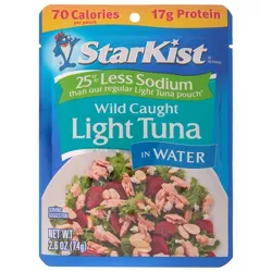 StarKist Reduced Sodium Chunk Light Tuna in Water Pouch - 2.6oz