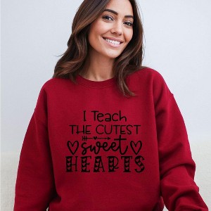 Simply Sage Market Women's Graphic Sweatshirt I Teach The Cutest Sweet Hearts - 1 of 4