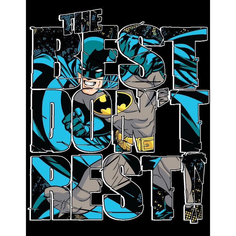 Batman The Best Don't Rest Black Graphic Tee Toddler Boy to Youth Boy, 2 of 4