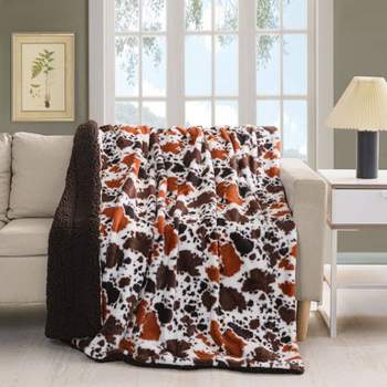50"x60" Printed Fur to Faux Shearling Textured Throw Blanket - Sutton Home Fashions