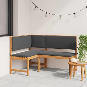 Garden Corner Bench Brown 140 x 100 x 91cm Solid Acacia wood vidaXL - 1 of 4