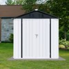 Gulches Outdoor storage sheds 4FTx6FT Apex roof for Garbage Cans, Garden Accessories, Backyard, and Patio Use, Vanilla, White+Black - 2 of 4