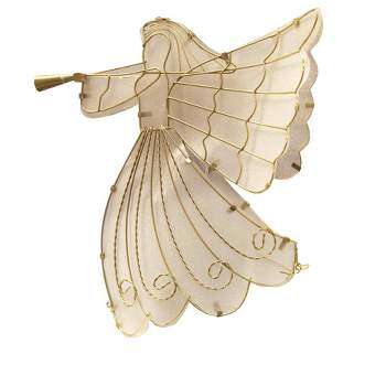 Brite Star 11" LED Lighted Gold Shimmer Angel Christmas Tree Topper - Warm Clear Lights