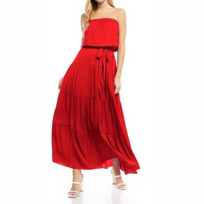 Women's Maxi Tiered Tube Dress - naked zebra