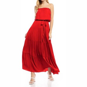 Women's Maxi Tiered Tube Dress - naked zebra - 1 of 2
