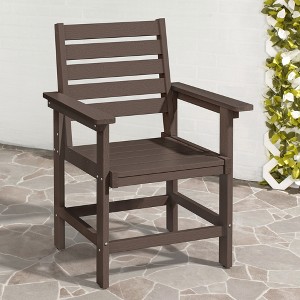 Arceso 1PC 18Inch Outdoor Dining Chair , HDPE Weather Patio Dining Chairs, Heavy Duty Outdoor Chairs with Armrest - 1 of 4