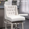 NicBex Counter Height Bar Stools Set of 2, 180 Degree Swivel Barstools with Solid Wood Footrests and Button Tufted Design for Pub - 2 of 4