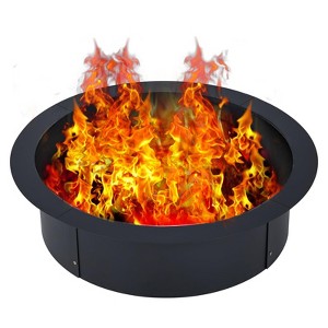 Smokeless Fire Pit, Round Wood Burning Fire Pits, Heavy Duty Firepits with Poker for Backyard, Bonfire, Outdoor 2.5mm Thickness Steel Black - 1 of 4