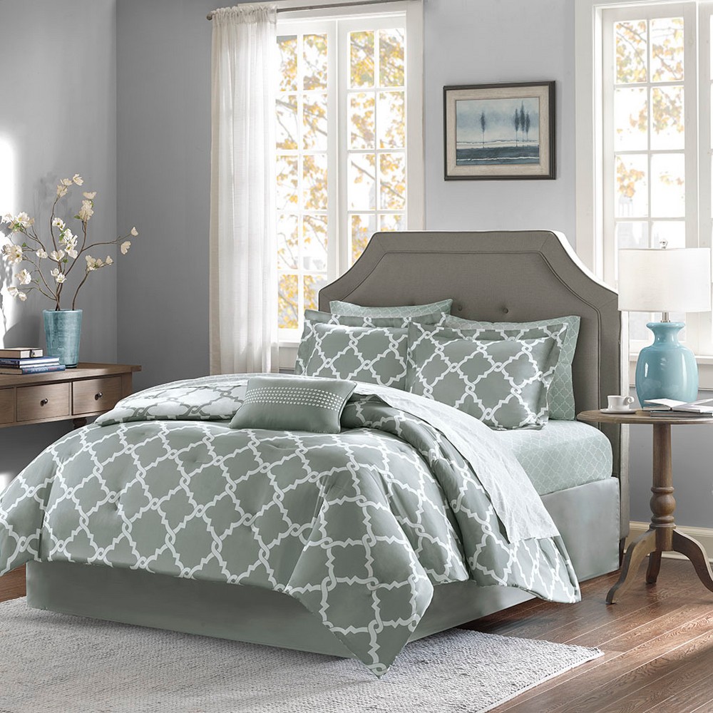 Photos - Duvet Madison Park Gray Becker Complete Multiple Piece Comforter and Sheet Set (