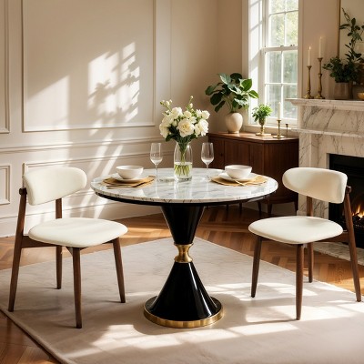 Subrtex Upholstered Solid Wood Dining Chair Modern Fabric Kitchen Side Chairs
