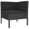 vidaXL 3 Piece Patio Lounge Set with Cushions Poly Rattan Black - 3 of 4