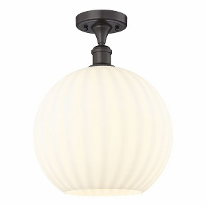 White Venetian - 1 Light Semi-Flush Mount In Modern Style-14.75 Inches Tall and 12 Inches Wide - 1 of 1