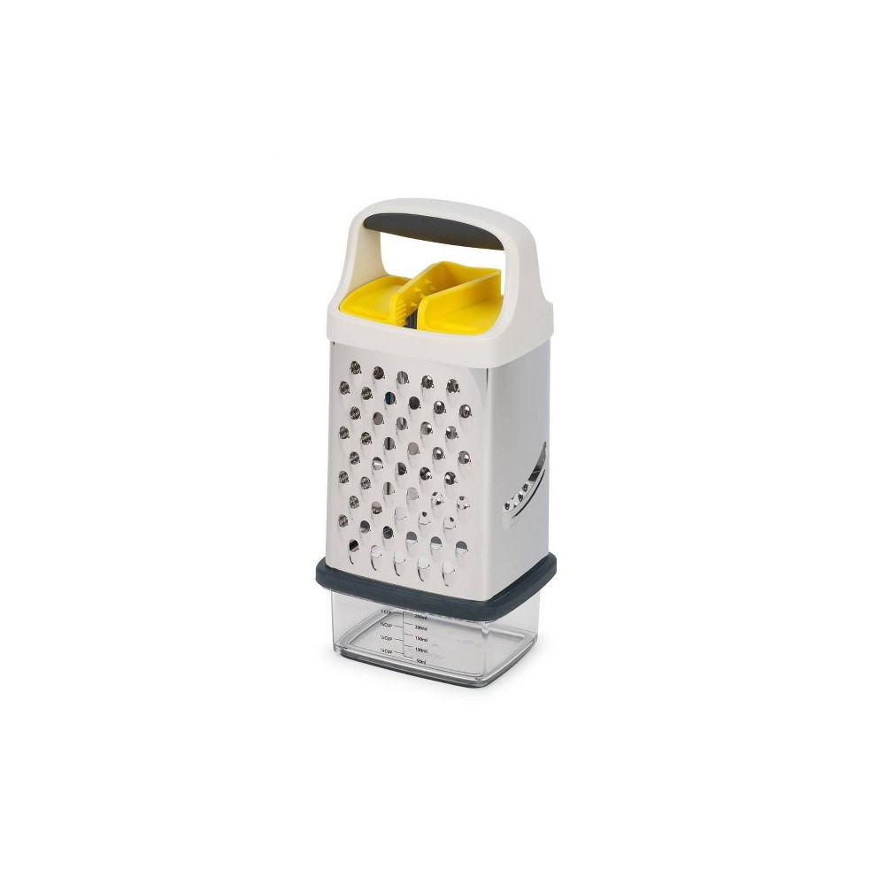 Joseph Joseph Grip Box Grater: Stainless Steel Kitchen Utensil Set, Dishwasher-Safe, Adult Use, White