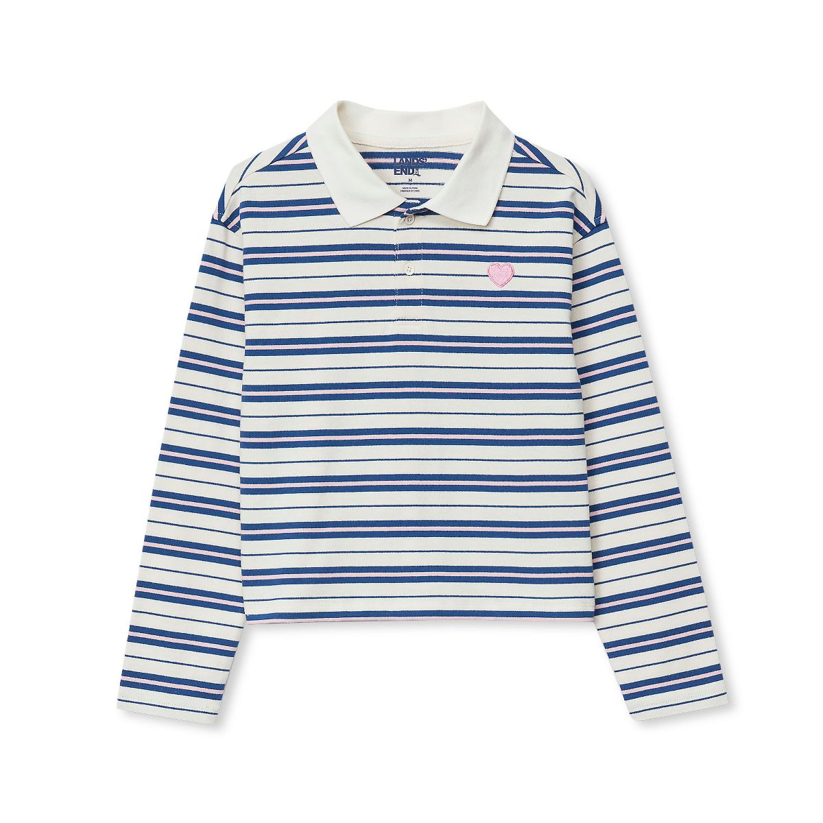 Lands' End Kids Long Sleeve Collared Polo Shirt - thumbnail 4