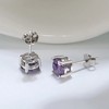 Birthstone Earrings for Women Solitaire Round Cubic Zirconia Sterling Silver Ginger Lyne Collection - 2 of 4