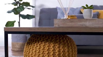 Rustic Brown Rectangular Wood Coffee Table with Steel Frame