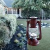 Indoor/Outdoor Metal/Glass Hurricane Lantern with Dimmable LED Lights Red - Alpine Corporation: Battery-Powered, All-Weather Design - 3 of 4