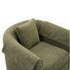 GlasFlength Accent Chairs Swivel Accent Chair Chenille Barrel Armchair with Ottoman Set Modern Side Chair for Room, Green, 27"*24.6"*24.8" - 4 of 4