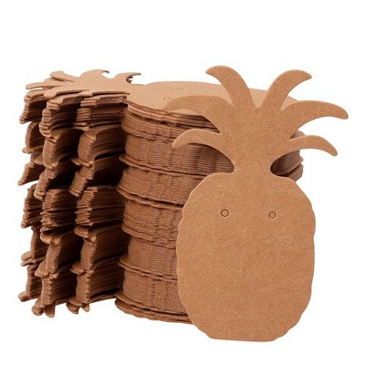 Genie Crafts Earring Cards 300-Pack Earring Card Holder Pineapple Shaped Kraft Paper Jewelry Display Cards for Earrings Ear Studs Brown 1.75x2.5 Inch