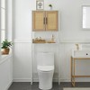 Over The Toilet Storage Cabinet with Rattan Door, Bathroom above Toilet Storage Cabinet with Adjustable Shelves, Large Capacity Bathroom Organizer - 3 of 4