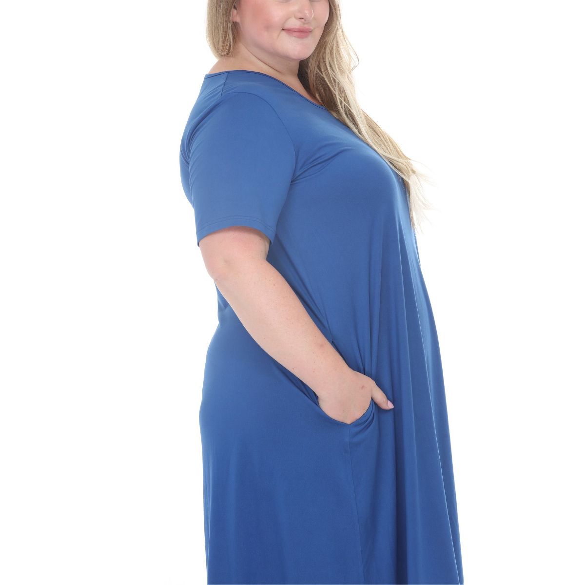 Plus Size Tee Swing Midi Dress -White Mark - thumbnail 9