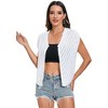 Women's Hat Sleeve Hollow Cardigan Top - 2 of 4