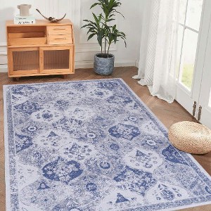 Kumasinova Washable Area Rug, Non-Slip Low-Pile Living Room Rug, Soft Chenille Rugs, Stain-Resistant Door Mat, Kids & Pets Friendly - 1 of 4