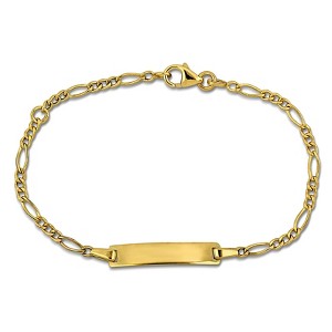 EVERLY JEWELRY | 14K Yellow Gold 2mm Figaro Link Chain ID Bracelet, 5.5 inch - 1 of 4