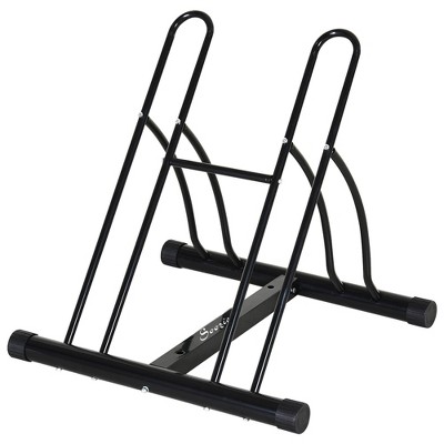Black Steel 2-Bike Adjustable Floor Stand Rack