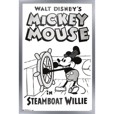 Trends International Disney Mickey Mouse - Steamboat Willie Framed Wall Poster Prints