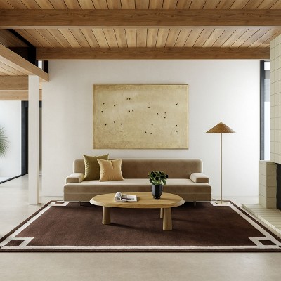 Grace Brown Handmade Wool Tufted Rectangular Area Rug