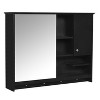 Okak Wall Mounted Bathroom Storage Cabinet, Medicine Cabinet with Mirror&Adjustable Shelves, 1 Door&Towel Hooks, Bathroom Organizer - 4 of 4
