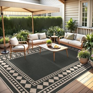 2x6FT Jute Washable Area Rug for Living Room, Modern Non-Slip Outdoor Rug for Patio, Non-Shedding Stain Resistant Soft Carpet for Bedroom - 1 of 4