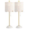 JONATHAN Y Celerie 27.5" Coastal Bohemian Rattan/Iron Scalloped Buffet LED Table Lamp with Pull Chain (Set of 2) - 2 of 4