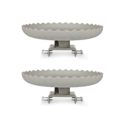 Farm Innovators 120W Outdoor Stone Scalloped Heated Birdbath w/ Deck Mount