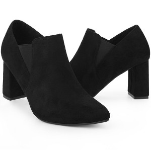 Perphy Women's Pointed Toe Chunky Heels Ankle Booties - 1 of 4