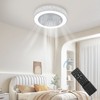 YIYIBYUS 22Inch Enclosed Smart LED Flush Mount Low Profile Round Ceiling Fan - 2 of 4