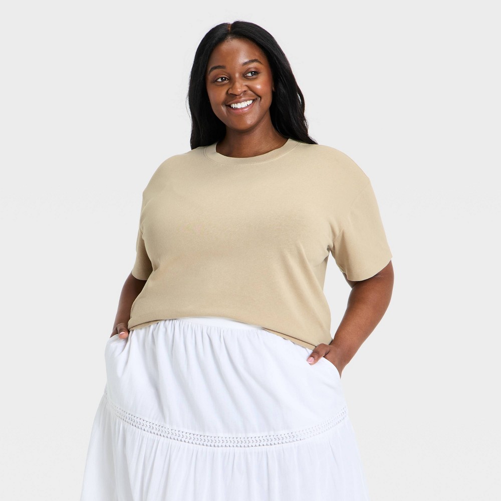 Women's Short Sleeve Vintage T-Shirt - Universal Thread™ Tan 3X