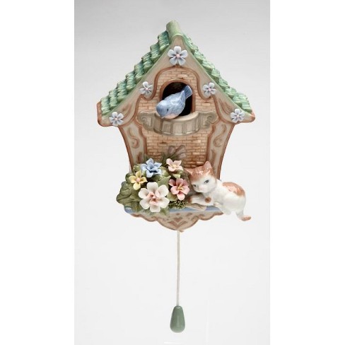 Kevins Gift Shoppe Ceramic Cat On The Birdhouse Music Box - image 1 of 3