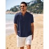 COOFANDY Men's Casual Henley Band Collar Short Sleeve Summer Beach Hippie Shirt - 4 of 4