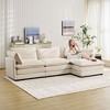 Hyleory 112 in. W 4-Piece Modern Corduroy Fabric Sectional Sofa Couch with Ottoman - 3 of 4