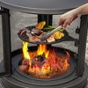 Tangkula 30 Inch Outdoor Fire Pit Chiminea w/ Grill Chimney Spark Screen Door Fire Poker - 4 of 4