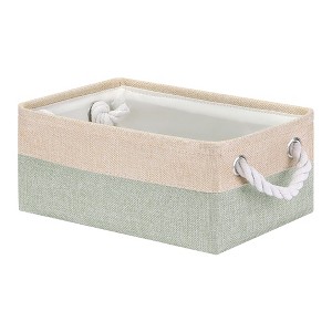 Unique Bargains Fabric Collapsible Storage Organizer Basket with Handles - 1 of 4