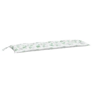 vidaXL Bench Cushion Outdoor Water Repellent Bench Cushion Pad Oxford Fabric - White and Green 59.1" x 19.7" x 2.8" - 1 of 4