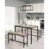 VASAGLE Dining Table Set for 4, Kitchen Table with 2 Benches, 27.6 x 43.3 x 29.5 Inches Dining Room Table, 11.8 x 38.2 x 19.7 Inches Bench - 2 of 4