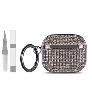 HTUTWOO for AirPods Pro 3 Diamond Case, Bling Shockproof Protective Cover with Keychain and Cleaning Kit for Women - 1 of 4