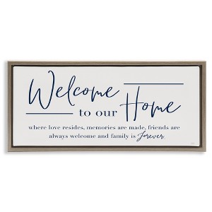 Stupell Industries Welcome Family is Forever Floating Frame Canvas Art - 1 of 4