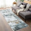 Washable Modern Abstract Rug Non Slip Low Pile Rug Soft Contemporary Throw Floor Cover Foldable Indoor Carpet for Living Room Bedroom - 3 of 4