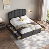 TiramisuBest Full Size Upholstered Bed with 4 Storage Drawers - Gray Upholstered Design - 2 of 4