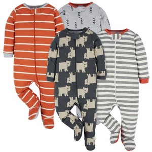 Onesies Brand Baby Boys' Long Sleeve Sleep 'N Plays - 4-Pack - 1 of 4